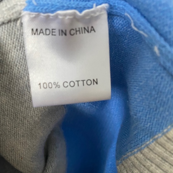 Boys Blue & Gray Striped Cotton Crew Neck Sweater - Picture 4 of 5